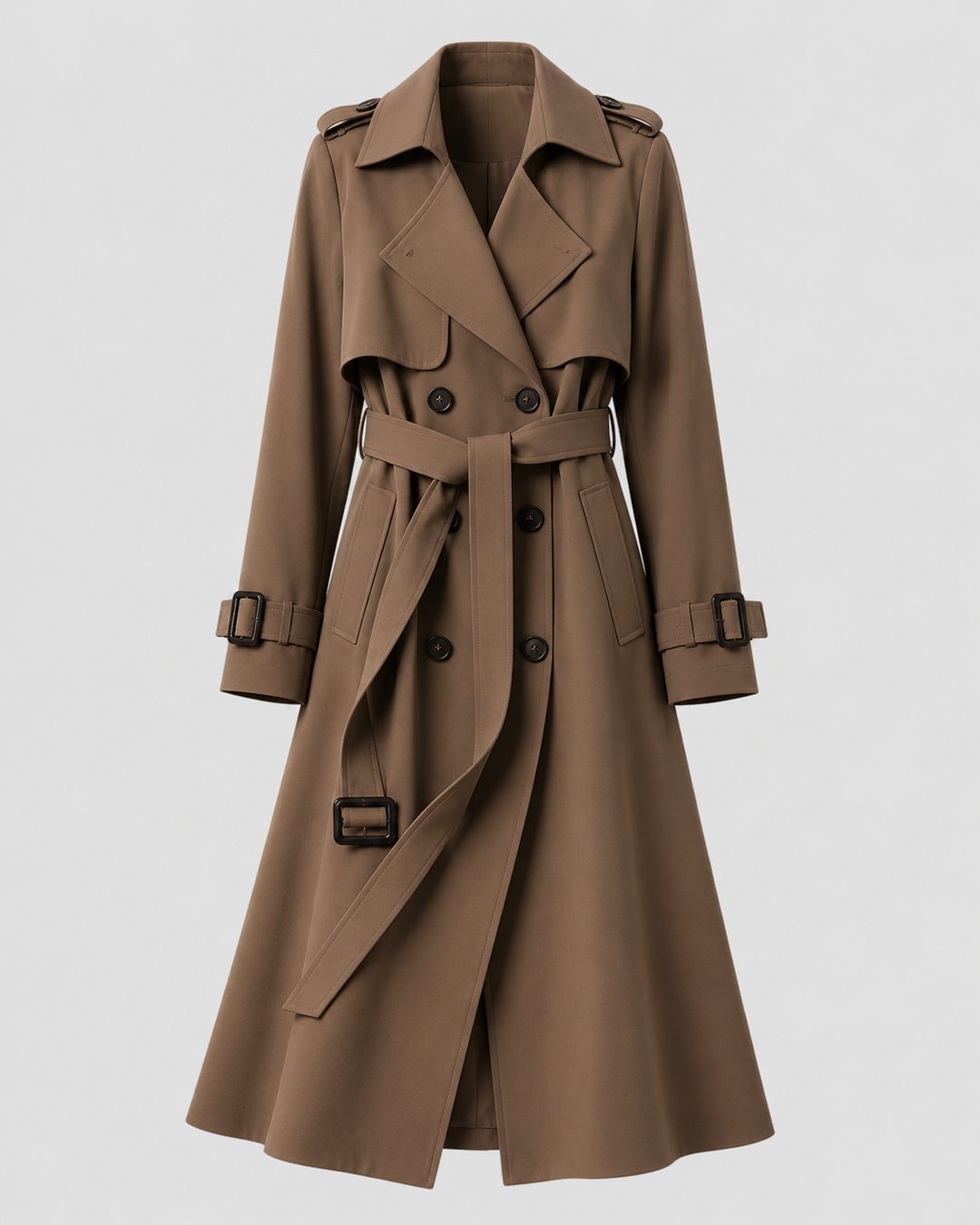 Women's Long Belted Trench Coat