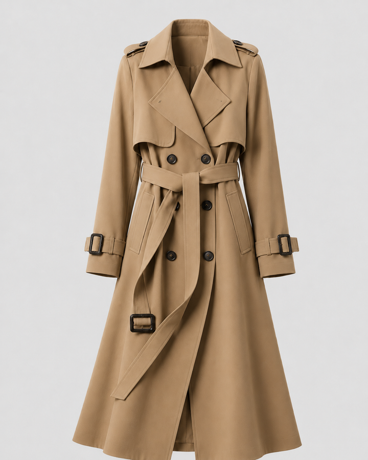 Women's Long Belted Trench Coat