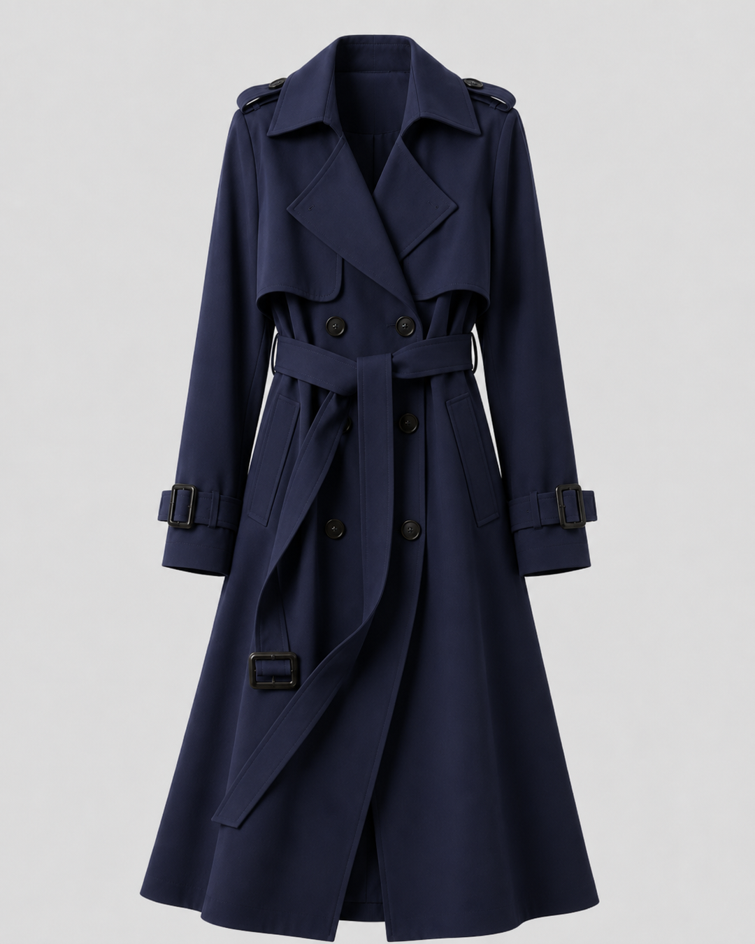 Women's Long Belted Trench Coat