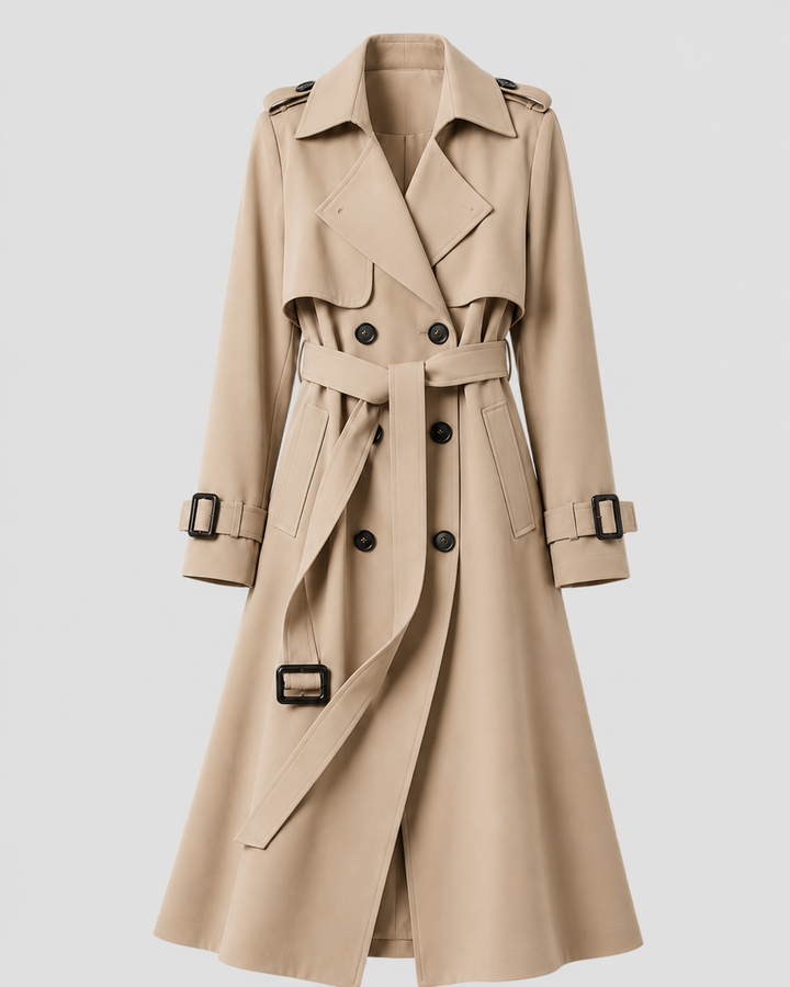 Women's Long Belted Trench Coat