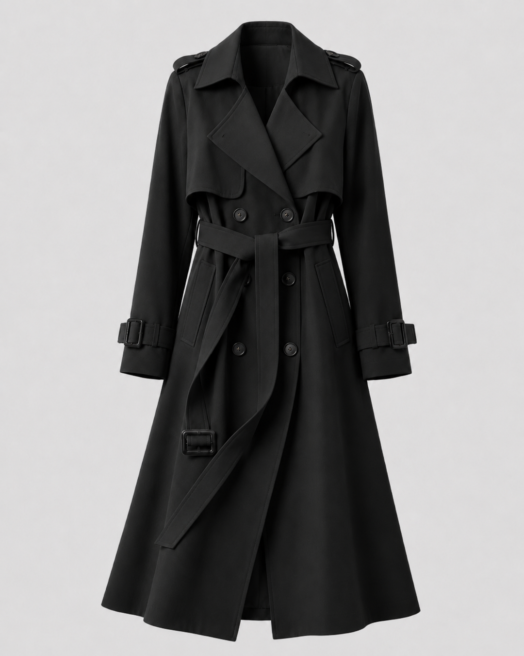 Women's Long Belted Trench Coat
