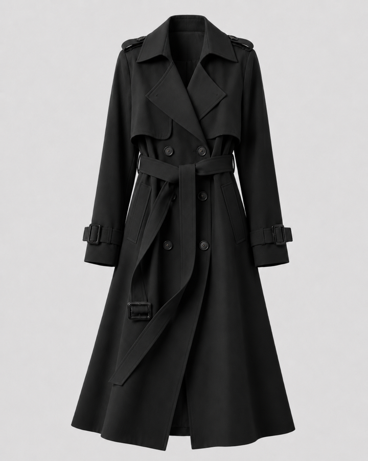 Women's Long Belted Trench Coat