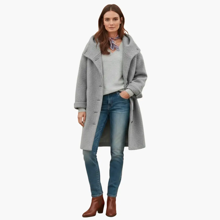 Tiphaine | Robust Longline Hooded Overcoat for Women