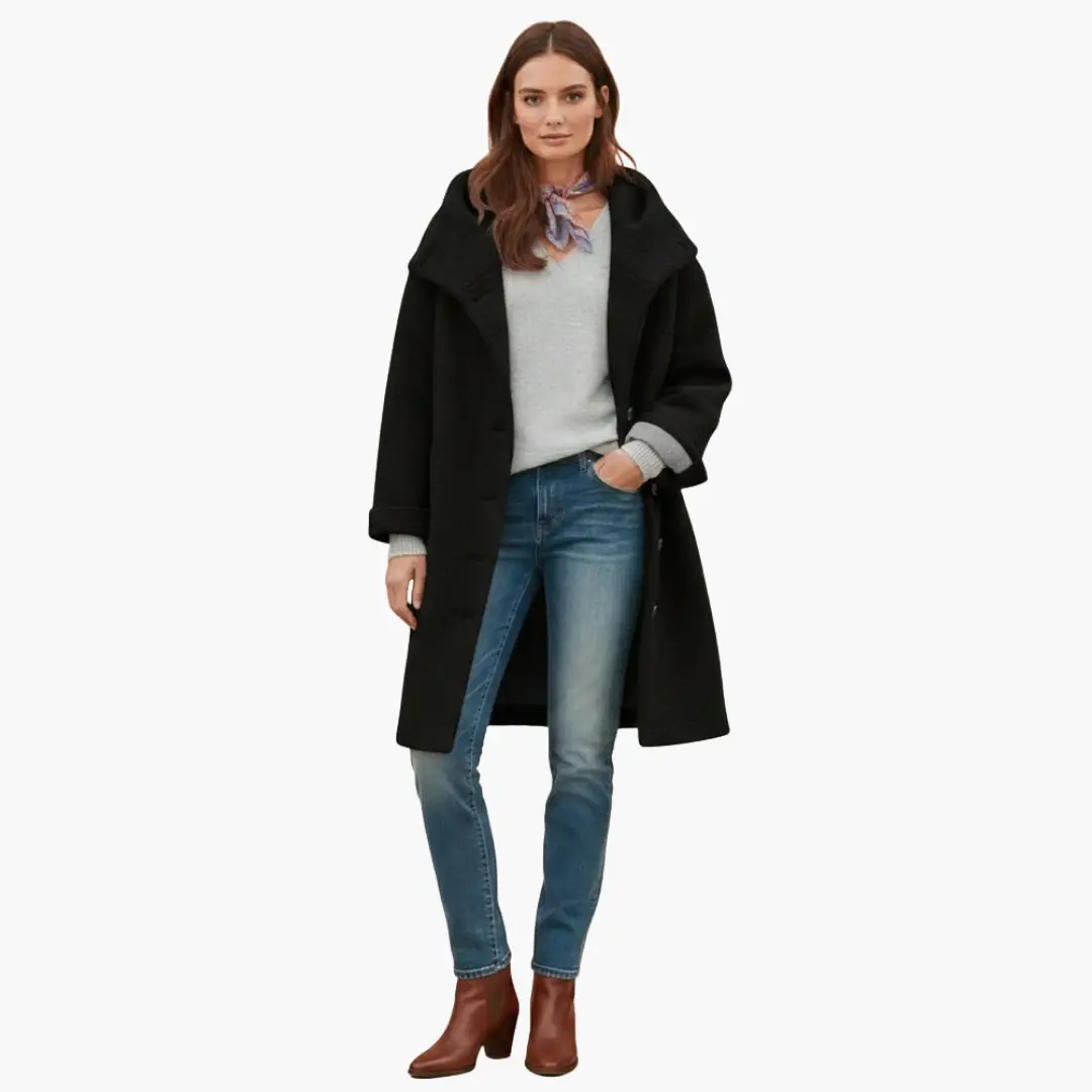 Tiphaine | Robust Longline Hooded Overcoat for Women