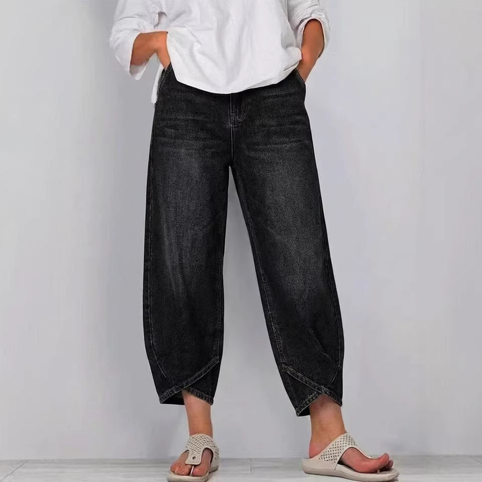 Sylvie | Supple Relaxed Barrel Leg Cropped Jeans for Women