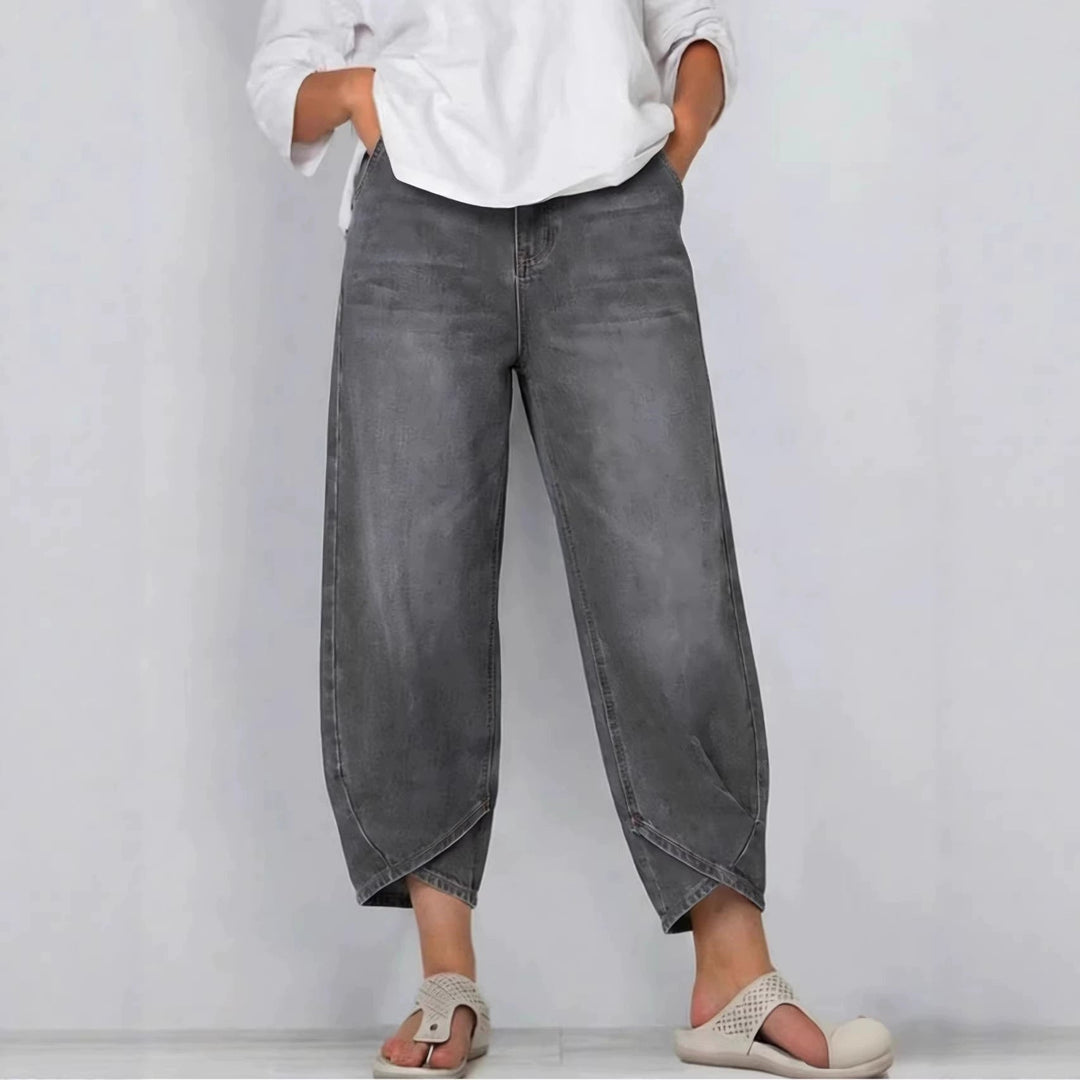 Sylvie | Supple Relaxed Barrel Leg Cropped Jeans for Women