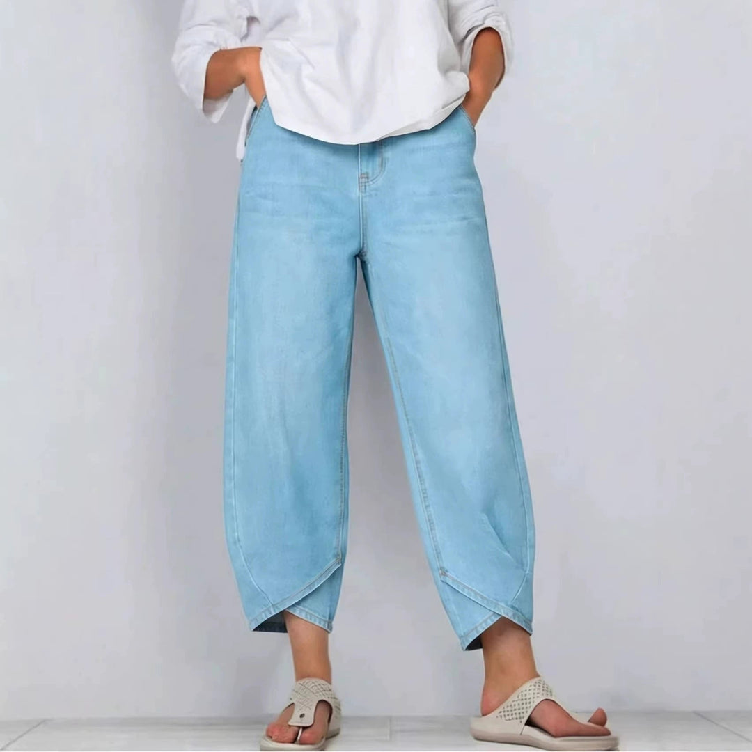 Sylvie | Supple Relaxed Barrel Leg Cropped Jeans for Women
