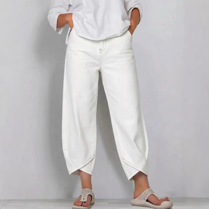 Sylvie | Supple Relaxed Barrel Leg Cropped Jeans for Women