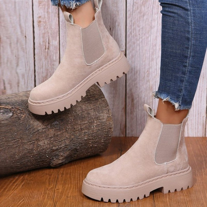 Pauline | Cleated Chelsea Platform Ankle Boots for Women