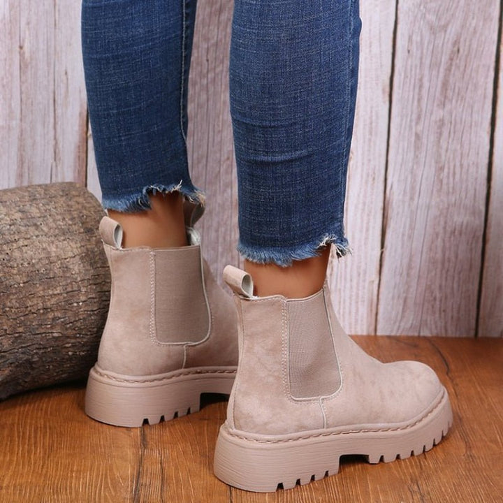 Pauline | Cleated Chelsea Platform Ankle Boots for Women