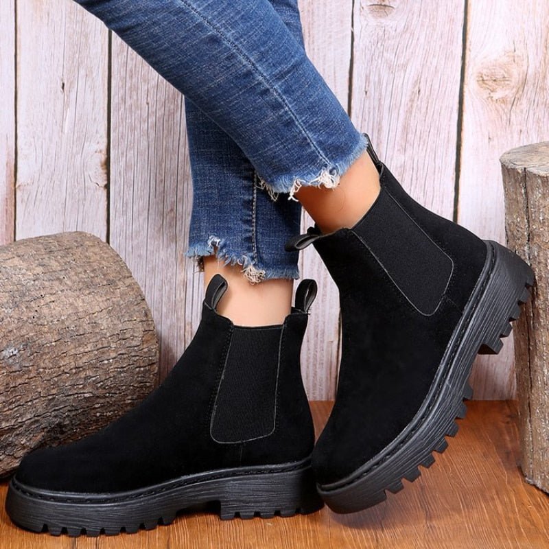 Pauline | Cleated Chelsea Platform Ankle Boots for Women