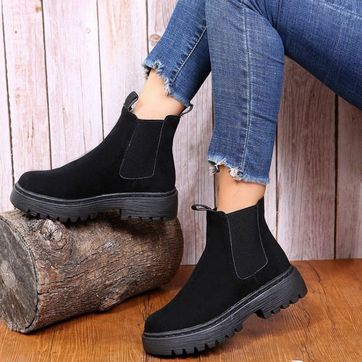 Pauline | Cleated Chelsea Platform Ankle Boots for Women