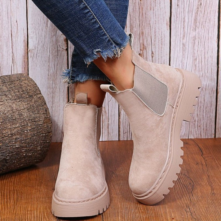 Pauline | Cleated Chelsea Platform Ankle Boots for Women