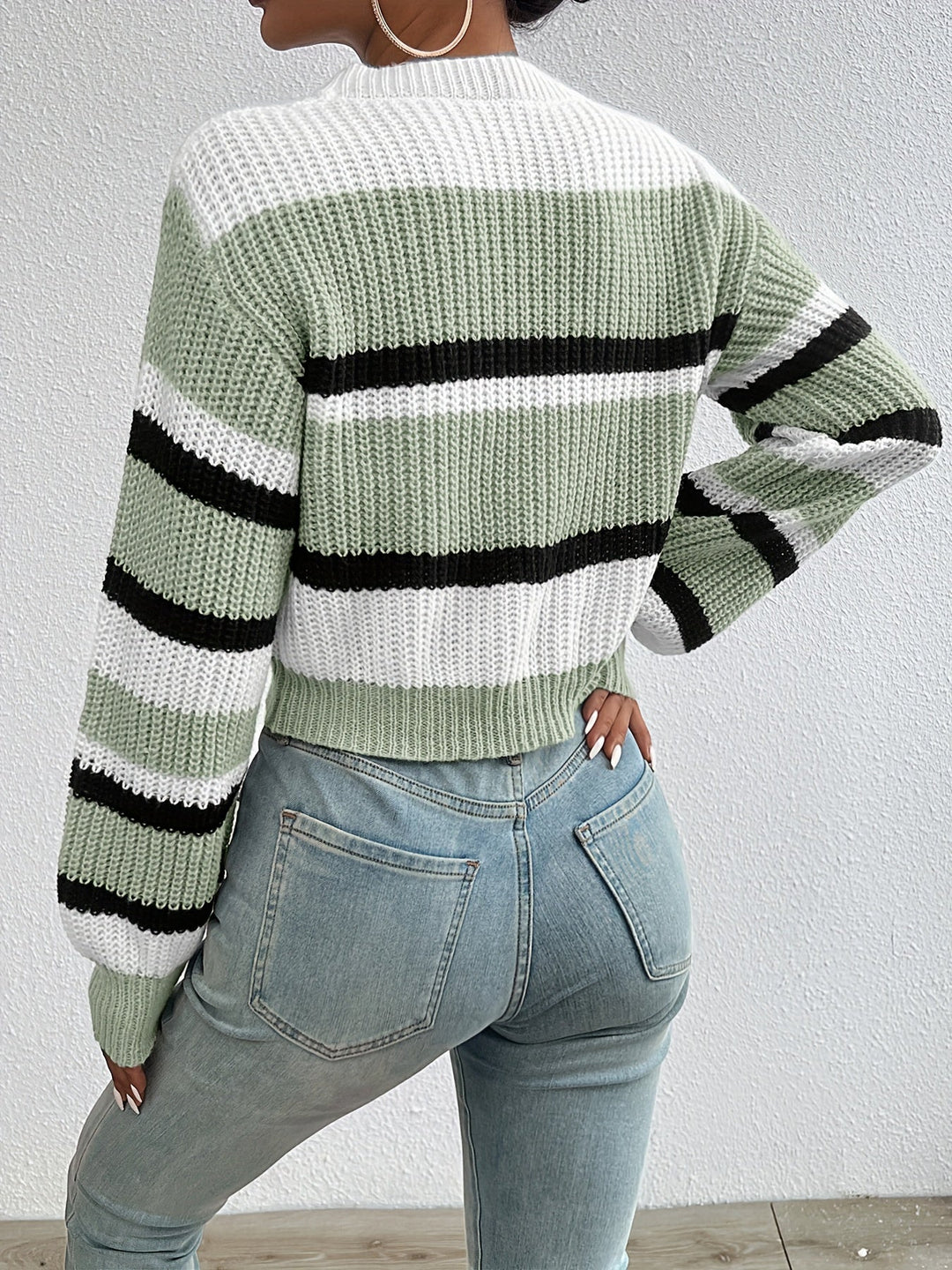 Luca | Playful Striped Cropped Knit Sweater for Women