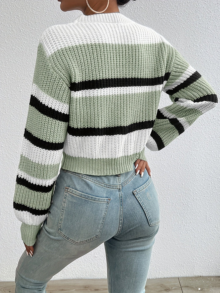 Luca | Playful Striped Cropped Knit Sweater for Women