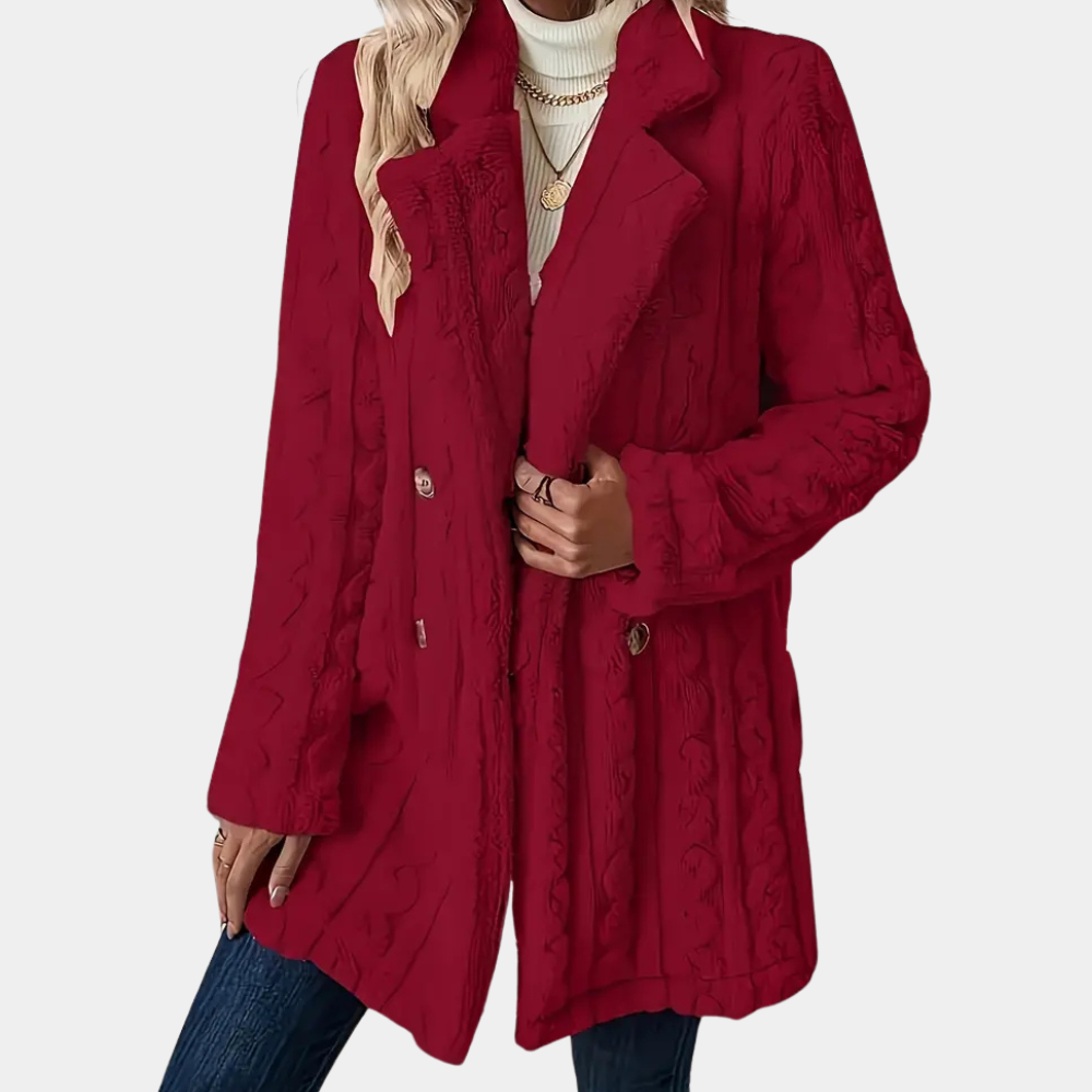 Violette | Hearty Cable Knit Winter Coat for Women