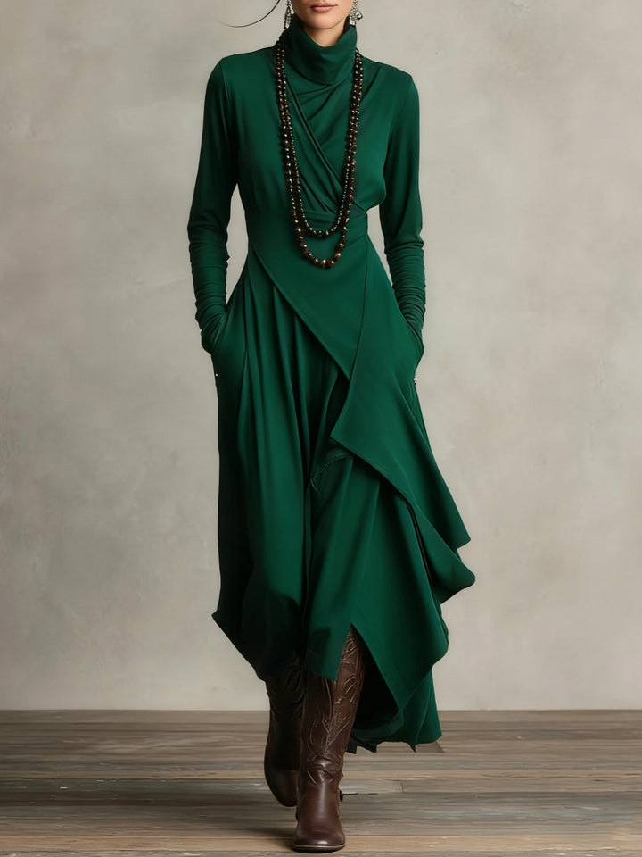 Kalie | Trimmed High Neck Maxi Dress for Women