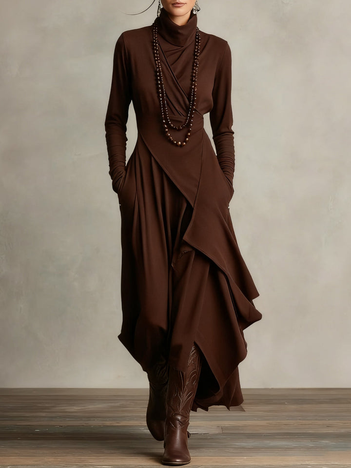 Kalie | Trimmed High Neck Maxi Dress for Women