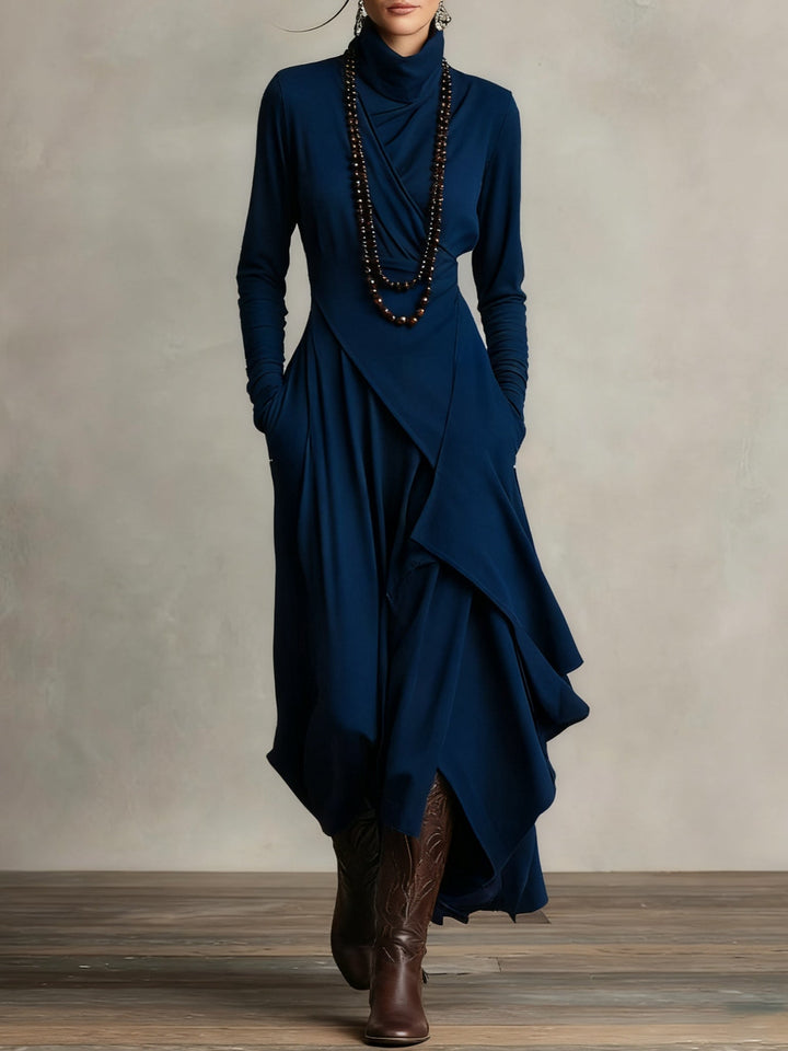 Kalie | Trimmed High Neck Maxi Dress for Women