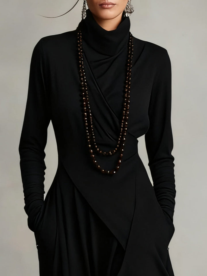 Kalie | Trimmed High Neck Maxi Dress for Women
