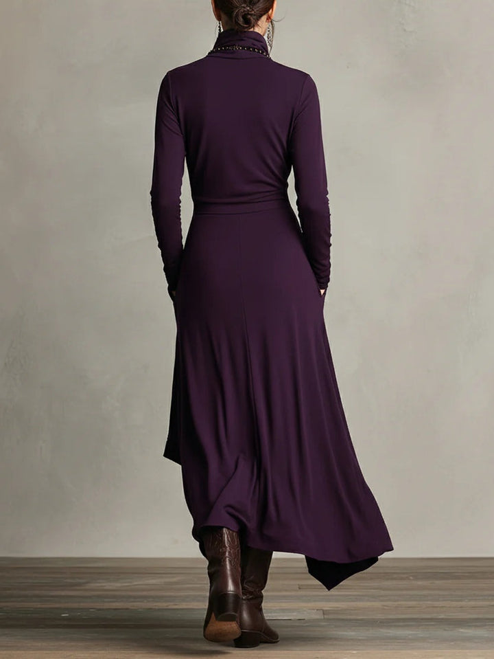 Kalie | Trimmed High Neck Maxi Dress for Women
