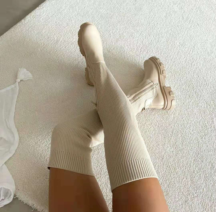 Sabine | Fastened Stretch Over The Knee Boots for Women