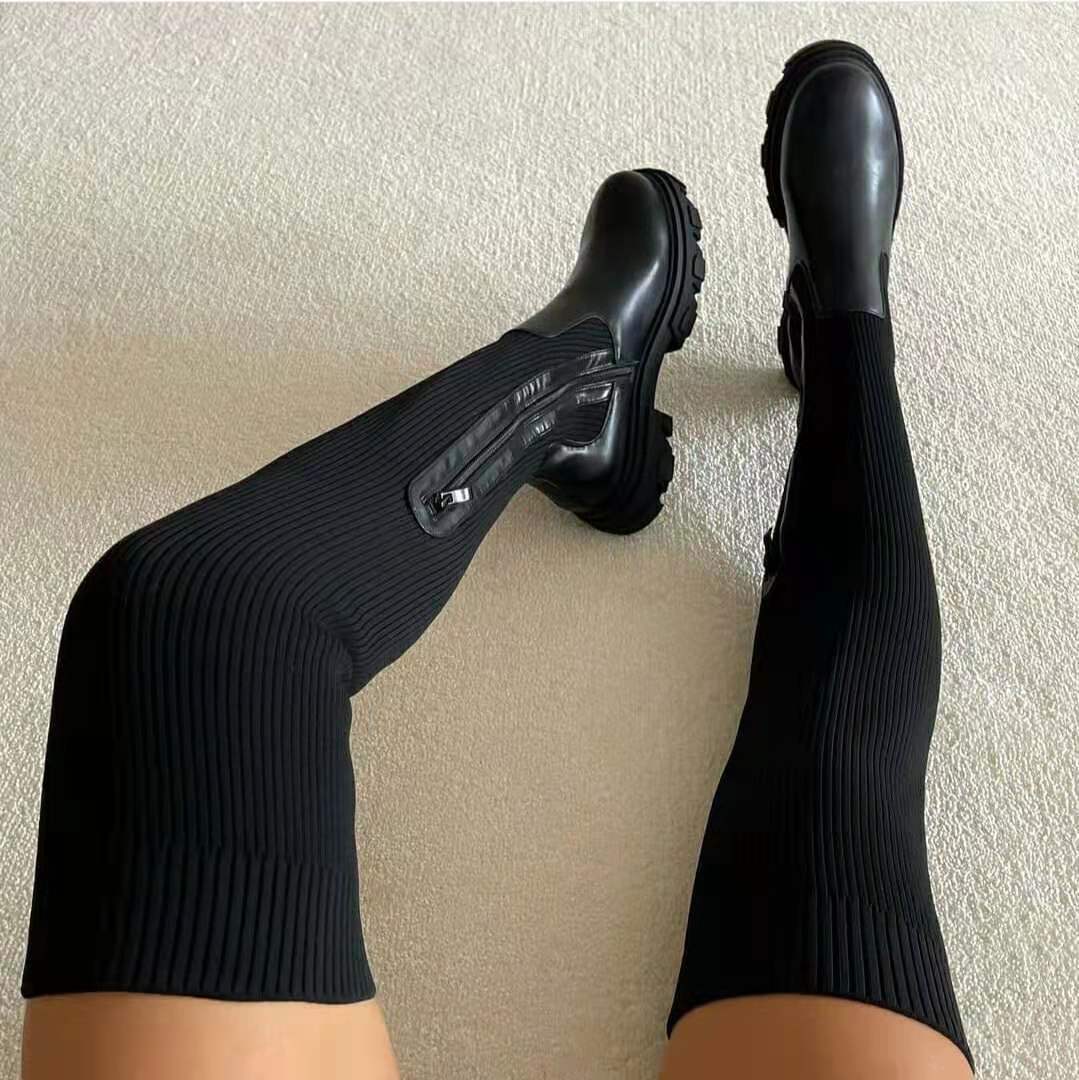 Sabine | Fastened Stretch Over The Knee Boots for Women