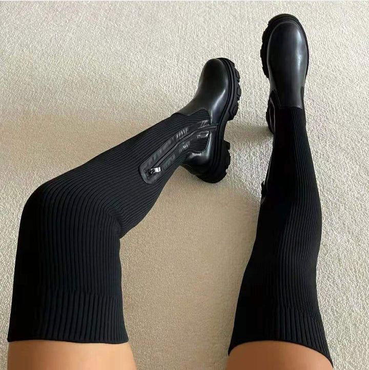 Sabine | Fastened Stretch Over The Knee Boots for Women