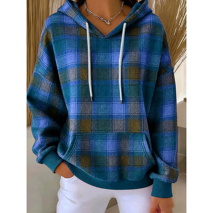 Hannah | Woolen Checked Pullover Hoodie for Women