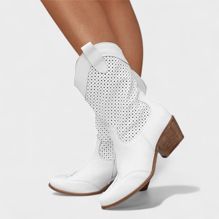 Ambre | Punched Perforated Cowboy Boots for Women
