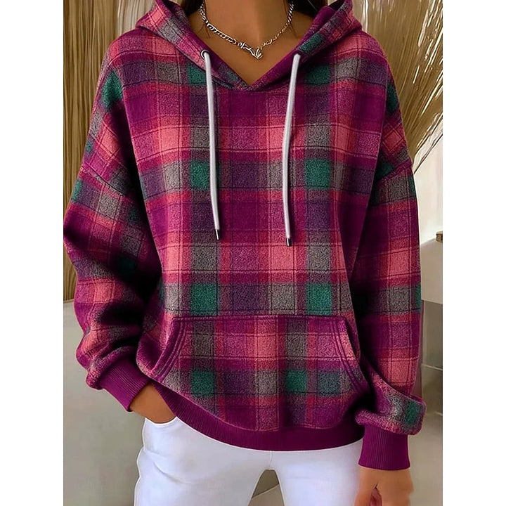 Hannah | Woolen Checked Pullover Hoodie for Women