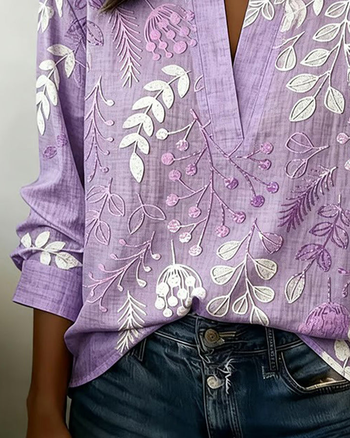 Matilda Rose | Cushioned Soft Touch Floral Blouse for Women