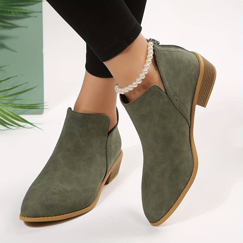 Celine | Welted Leather Look Ankle Boots for Women