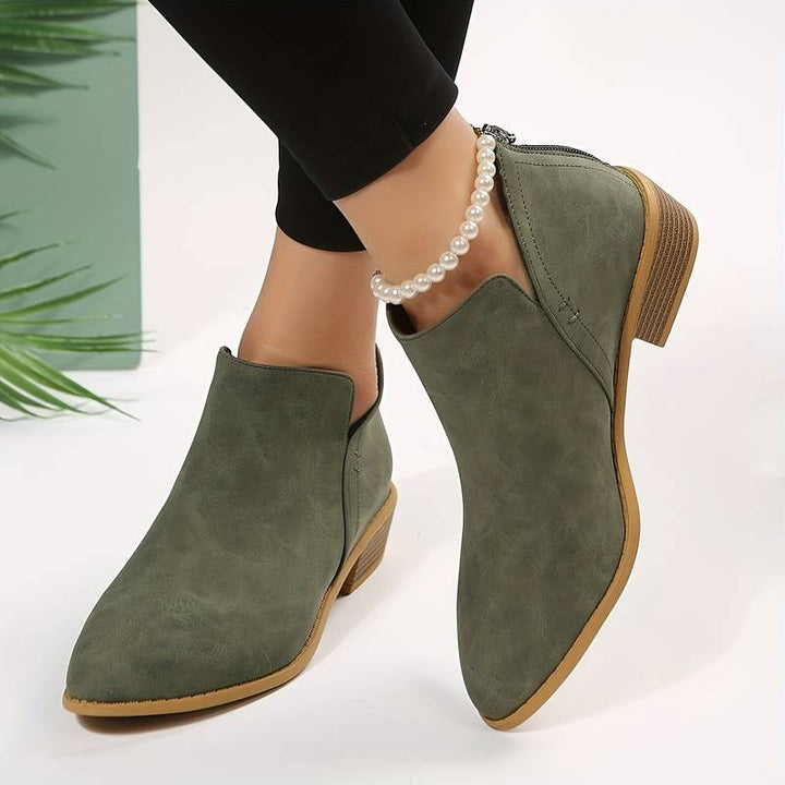 Celine | Welted Leather Look Ankle Boots for Women