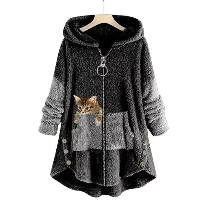 Wrenley | Fuzzy Fleece Zip Up Hoodie Sweatshirt for Women