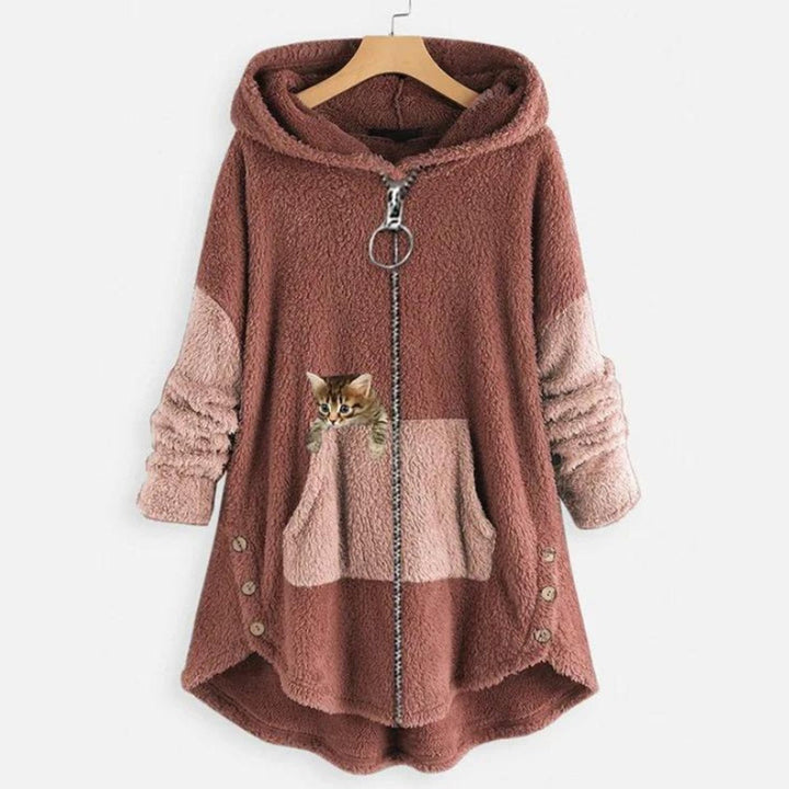 Wrenley | Fuzzy Fleece Zip Up Hoodie Sweatshirt for Women