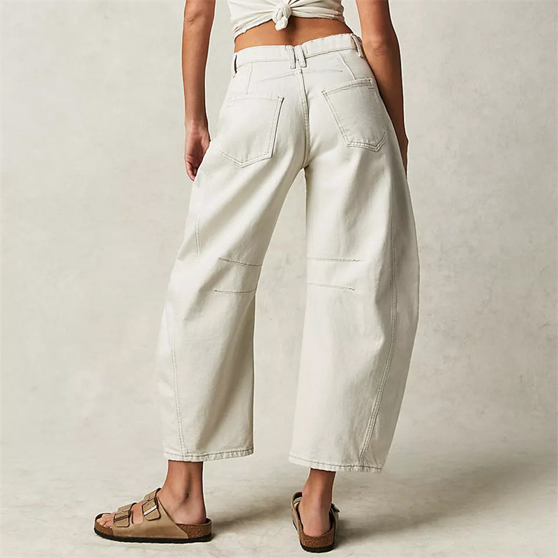 Solene | Fluent Barrel Leg Wide Jeans for Women