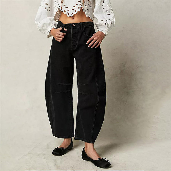 Solene | Fluent Barrel Leg Wide Jeans for Women