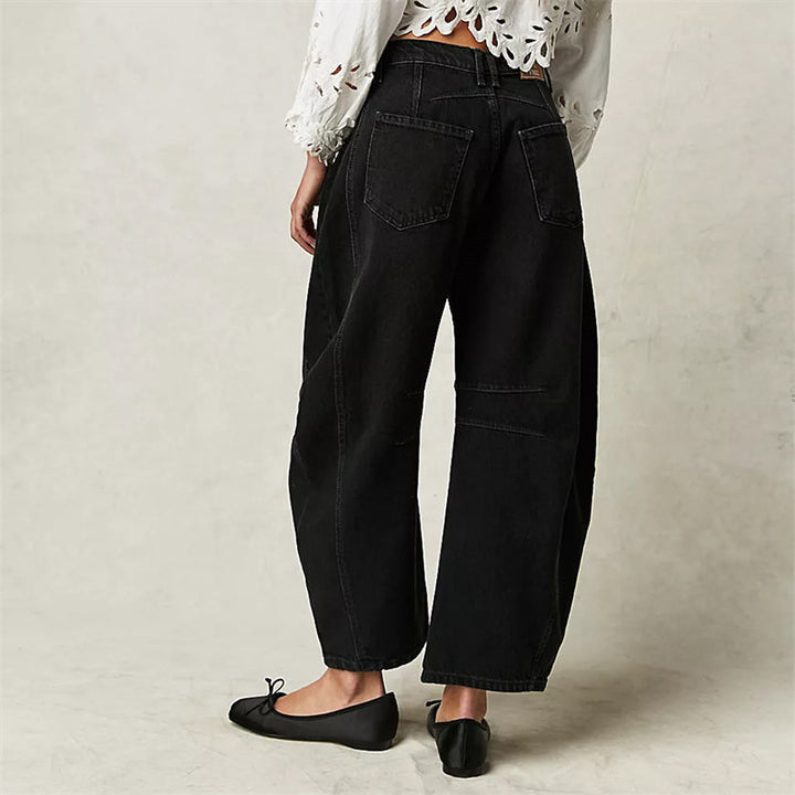 Solene | Fluent Barrel Leg Wide Jeans for Women