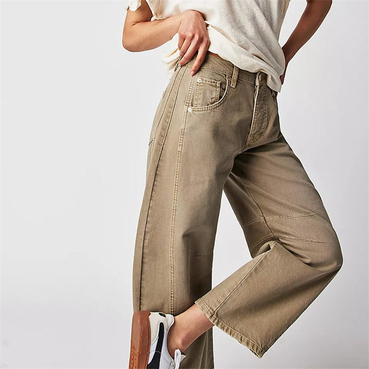 Solene | Fluent Barrel Leg Wide Jeans for Women