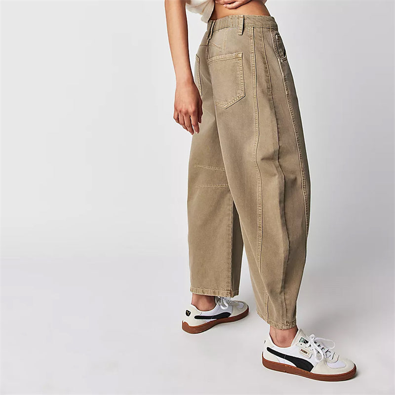 Solene | Fluent Barrel Leg Wide Jeans for Women