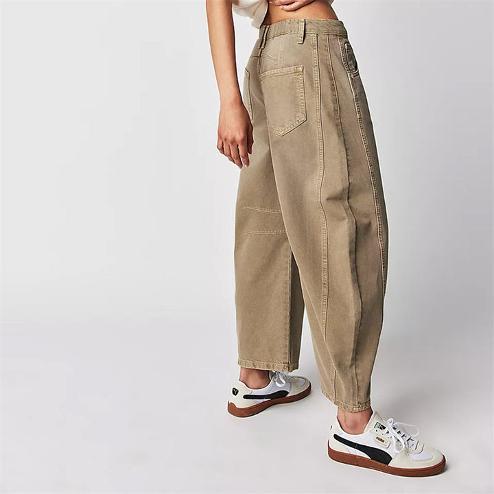 Solene | Fluent Barrel Leg Wide Jeans for Women
