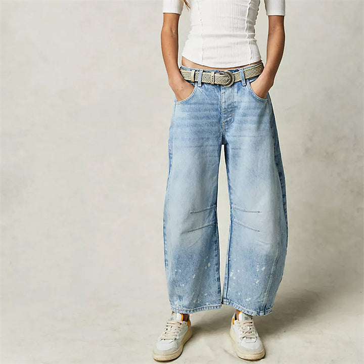 Solene | Fluent Barrel Leg Wide Jeans for Women