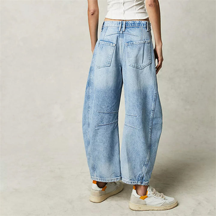 Solene | Fluent Barrel Leg Wide Jeans for Women