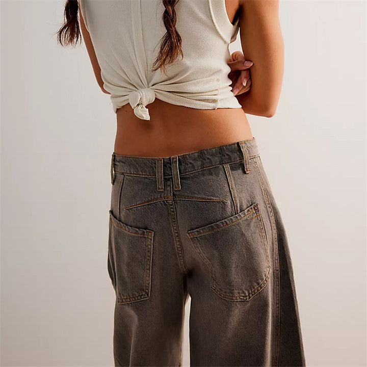 Solene | Fluent Barrel Leg Wide Jeans for Women