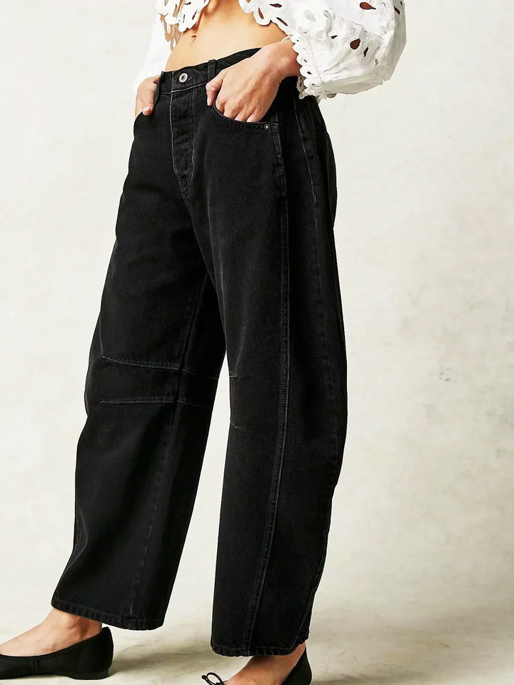 Ondine | Bold Leopard Print Baggy Wide Leg Jeans for Women