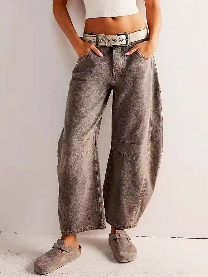Ondine | Bold Leopard Print Baggy Wide Leg Jeans for Women
