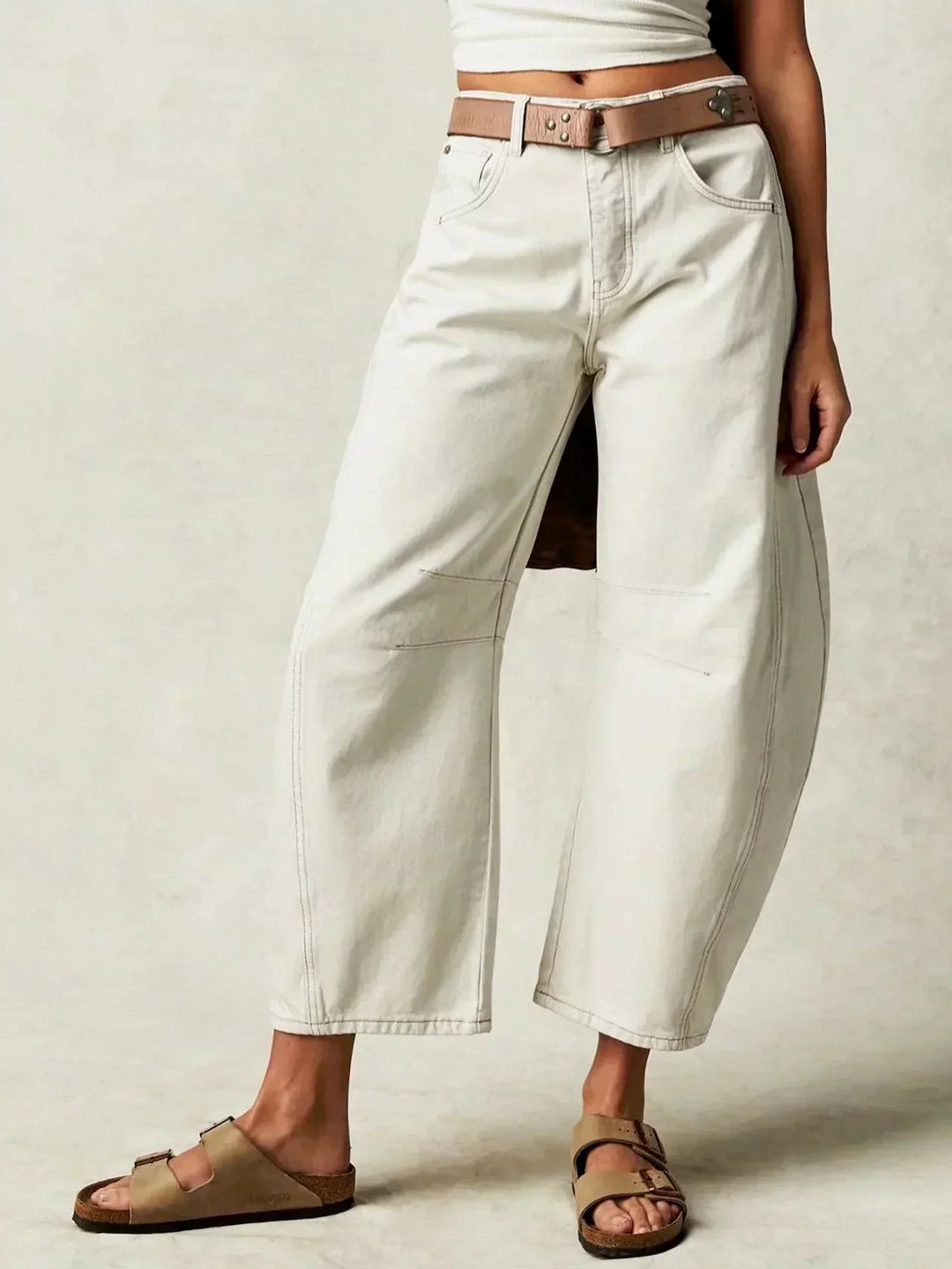Ondine | Bold Leopard Print Baggy Wide Leg Jeans for Women
