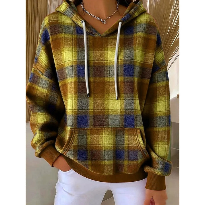 Hannah | Woolen Checked Pullover Hoodie for Women