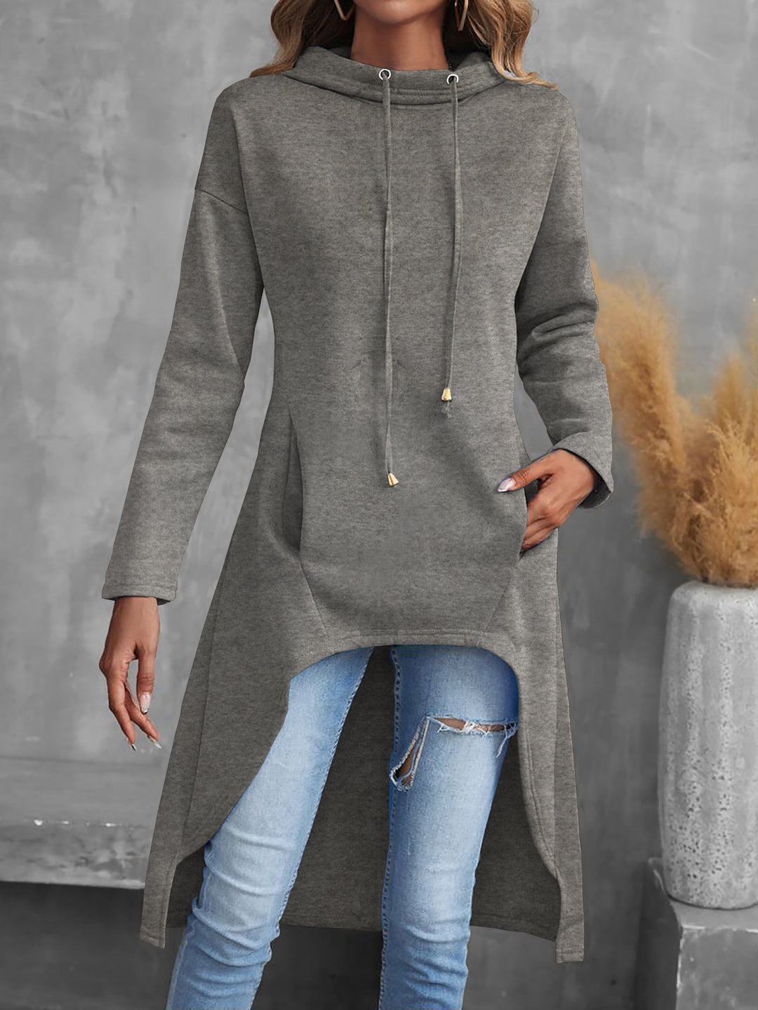 Natalie | Drowsy High Low Drawstring Hoodie for Women